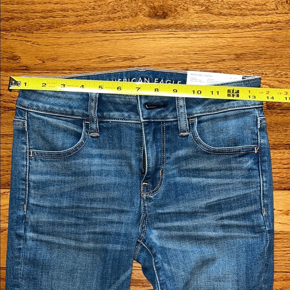 American Eagle Outfitters Blue Skinny Jeans Mid-Rise Stretch - Picture 5 of 13